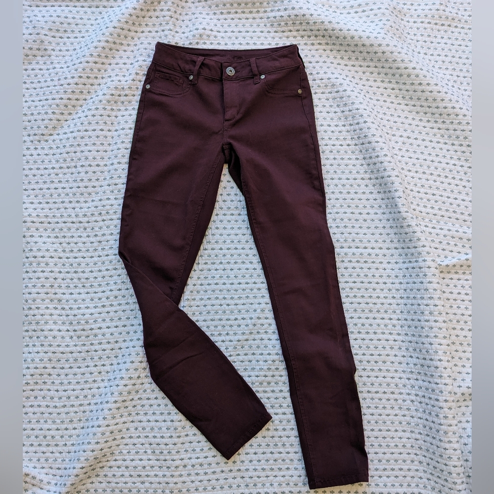 Maurices Small-Regular Burgandy  Skinny Jeans